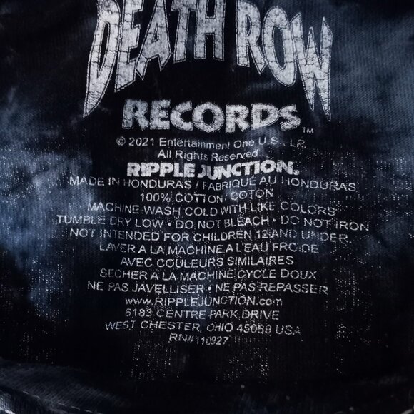 Death Row Records T-Shirt Small (S) Black & Blue Tie Dye Hooded Electric… - Picture 10 of 15